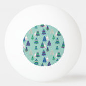 Kerstbomen, blauwe achtergrond pingpongbal (Achterkant)