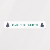 Kerstbomen Blauwe Kinder naam Waterbestendige labe Labels (Design 1)