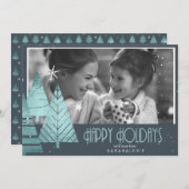 Kerstbomen Blauwgroen ID863-fotosjabloon Kaart (Voorkant / Achterkant)