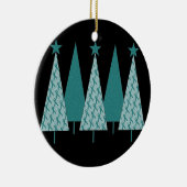 kerstbomen - Blauwgroen ovariumkanker met lint Keramisch Ornament (Rechts)