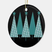 kerstbomen - Blauwgroen ovariumkanker met lint Keramisch Ornament (Links)
