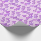 kerstbomen, bloemen, moderne lavenderdruk cadeaupapier (Hoek)
