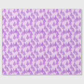 kerstbomen, bloemen, moderne lavenderdruk cadeaupapier (Vlak)