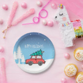 Kerstbomen Bord 7 inch Vakantie papier (Feest)