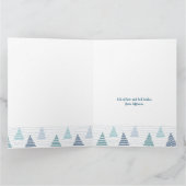 Kerstbomen bos met subtiele kralen slingers kaart (Binnen)