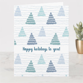 Kerstbomen bos met subtiele kralen slingers kaart