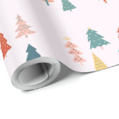 Kerstbomen bos minimalistische Advent Cadeaupapier (Rol Hoek)