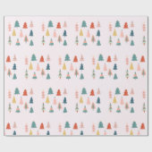 Kerstbomen bos minimalistische Advent Cadeaupapier (Vlak)