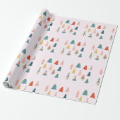Kerstbomen bos minimalistische Advent Cadeaupapier (Uitgerold)