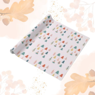 Kerstbomen bos minimalistische Advent Cadeaupapier