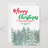 Kerstbomen bos Modern rendier Eland Feestdagenkaart (Voorkant)