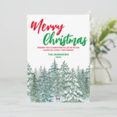 Kerstbomen bos Modern rendier Eland Feestdagenkaart (Staand voorkant)