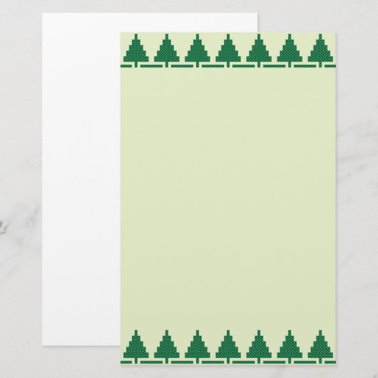 kerstbomen briefpapier (Voorkant / Achterkant)