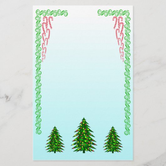 kerstbomen briefpapier (Voorkant)