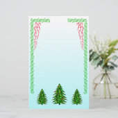 kerstbomen briefpapier (Staand voorkant)