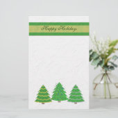 kerstbomen briefpapier (Staand voorkant)