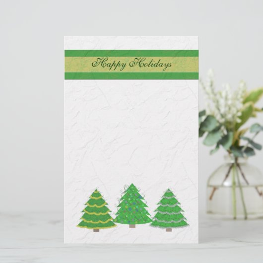 kerstbomen briefpapier (Staand voorkant)