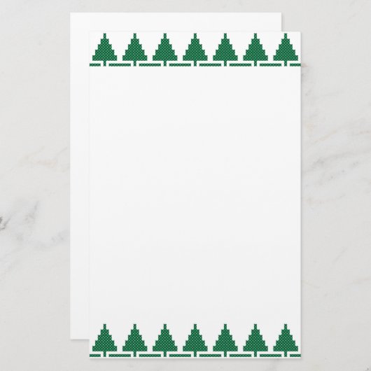 kerstbomen briefpapier (Voorkant / Achterkant)