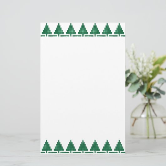 kerstbomen briefpapier (Staand voorkant)