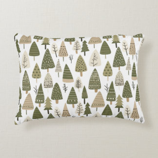 Kerstbomen bruin en groen accent kussen