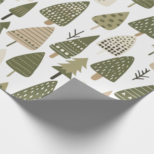 Kerstbomen bruin en groen cadeaupapier (Hoek)