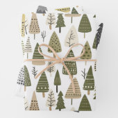 Kerstbomen bruin en groen inpakpapier vel (In situ)