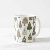 Kerstbomen bruin en groen koffiemok (Voorkant rechts)