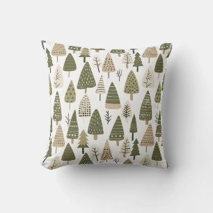 Kerstbomen bruin en groen kussen