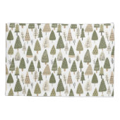 Kerstbomen bruin en groen kussensloop (Achterkant)