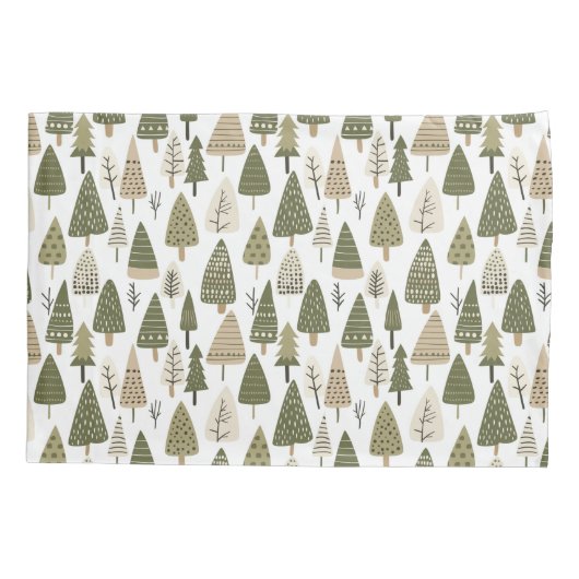 Kerstbomen bruin en groen kussensloop (Achterkant)