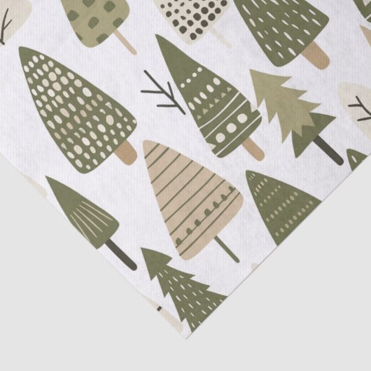 Kerstbomen bruin en groen tissuepapier (Detail)
