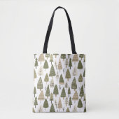 Kerstbomen bruin en groen tote bag (Voorkant)