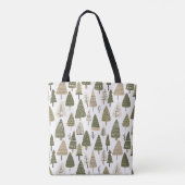 Kerstbomen bruin en groen tote bag (Achterkant)