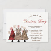 Kerstbomen Buffalo Plaid Bedrijfsfeest Kaart (Voorkant)