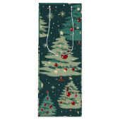 Kerstbomen Cadeaubagage Wijn Cadeautas (Voorkant)