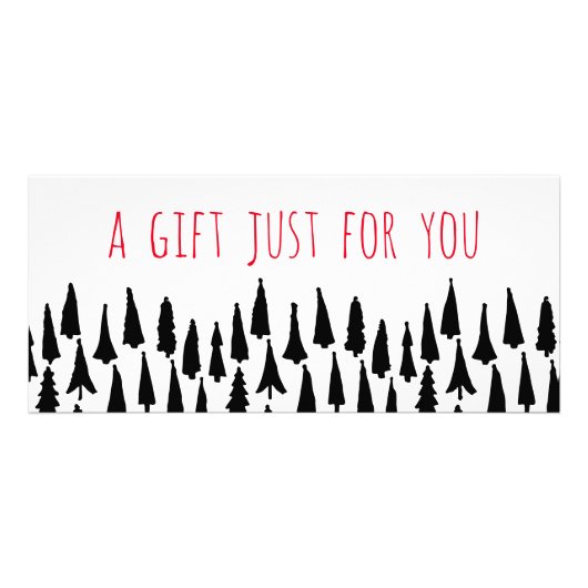 kerstbomen cadeaubon feestdag reclamekaart (Voorkant)