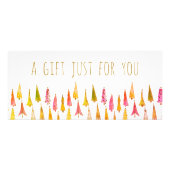 kerstbomen cadeaubon voor feestdagen reclamekaart (Voorkant)