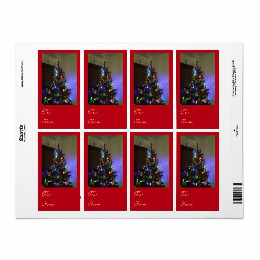 kerstbomen cadeaulabels van RoseWriters Etiket (Full Sheet)