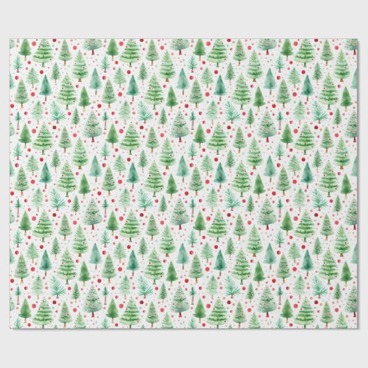 kerstbomen cadeaupapier (Vlak)