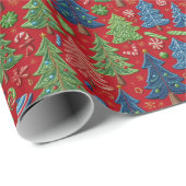 kerstbomen cadeaupapier (Rol Hoek)