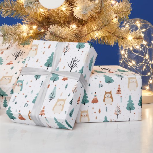 Kerstbomen cadeaupapier (Feestdagen)
