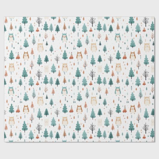 Kerstbomen cadeaupapier (Vlak)