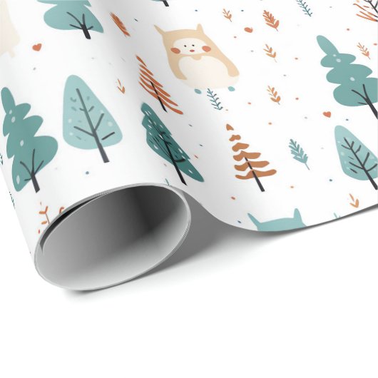 Kerstbomen cadeaupapier (Rol Hoek)