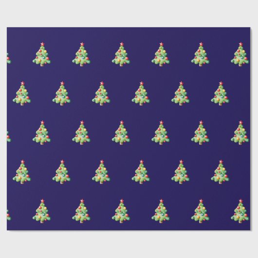 kerstbomen cadeaupapier (Vlak)