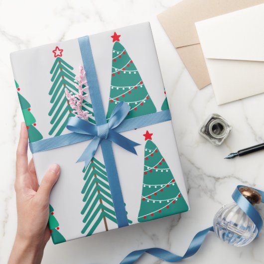 kerstbomen cadeaupapier (Geschenken)