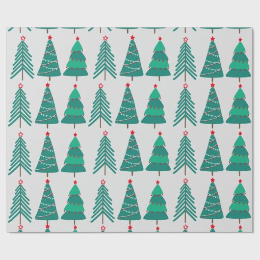 kerstbomen cadeaupapier (Vlak)