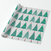 kerstbomen cadeaupapier (Uitgerold)