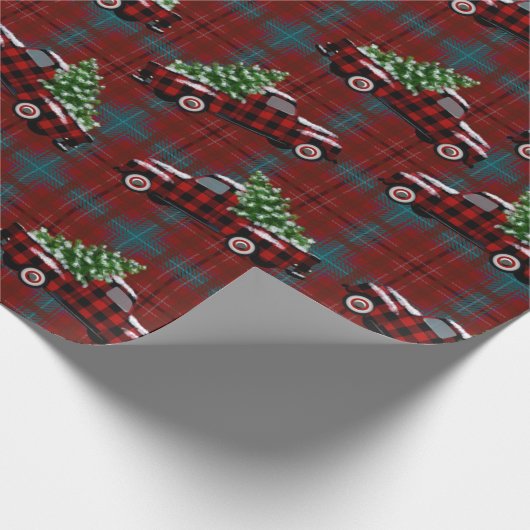  kerstbomen cadeaupapier (Hoek)