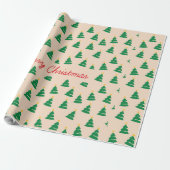 kerstbomen cadeaupapier (Uitgerold)