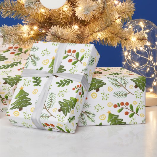 Kerstbomen cadeaupapier (Feestdagen)